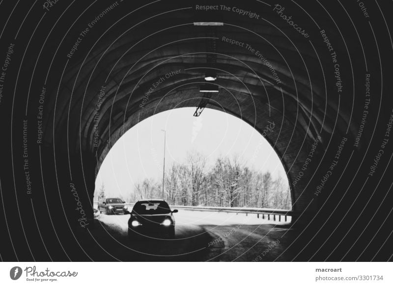 Am Ende des Tunnels Winter Schnee Landschaft Baum Berge u. Gebirge Natur Himmel weiß Abenddämmerung Frost Jahreszeiten blau gefroren schön Durchgang Norwegen