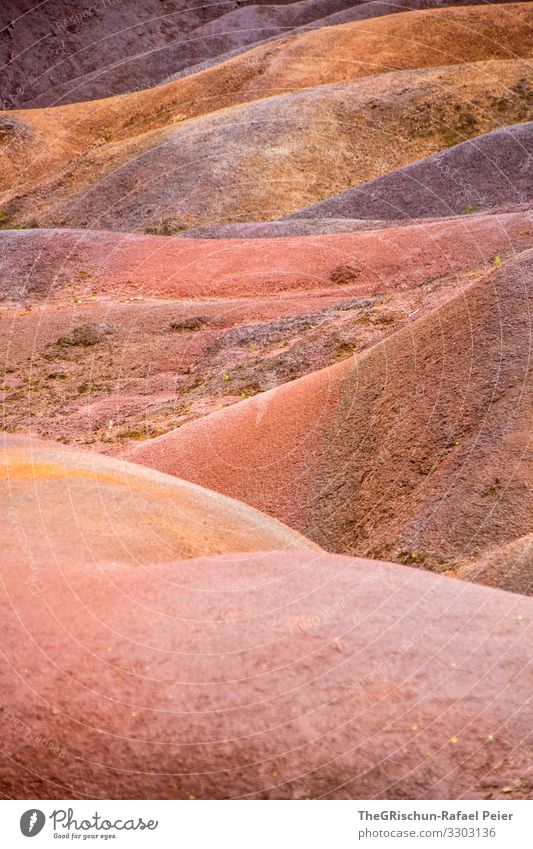 seven colored earth mauritius - farbiger Sand Mauritius Naturwunder siebenfarbige Erde Außenaufnahme Farbfoto Landschaft Umwelt beliebt Urlaub Hügel bunt