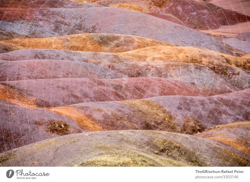 Siebenfarbige Erde - farbiger Sand Mauritius Naturwunder siebenfarbige Erde Außenaufnahme Farbfoto Landschaft Umwelt beliebt Urlaub Hügel bunt Kontrast