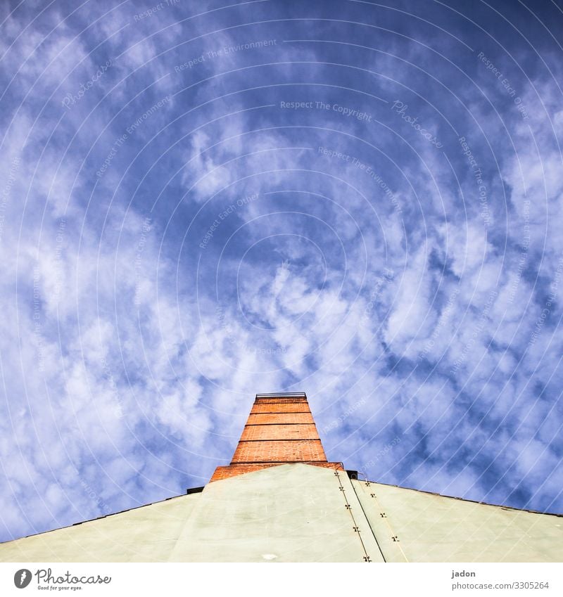 oh himmel! Stil Umwelt Luft Himmel Wolken Klimawandel Schönes Wetter Skyline Menschenleer Haus Industrieanlage Fabrik Bauwerk Gebäude Architektur Mauer Wand