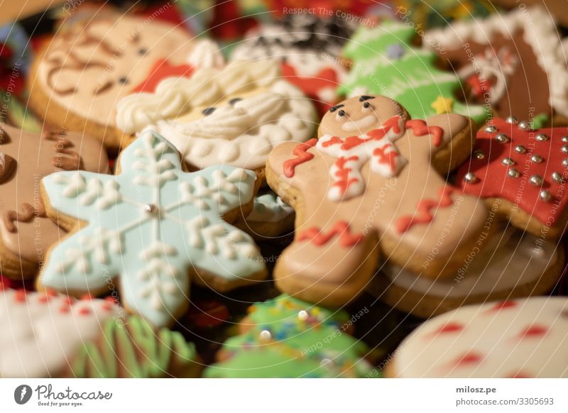 Weihnachtskekse Lebensmittel Dessert Süßwaren Plätzchen Lebkuchen Biskuit Essen Winter Winterurlaub Feste & Feiern Weihnachten & Advent Silvester u. Neujahr