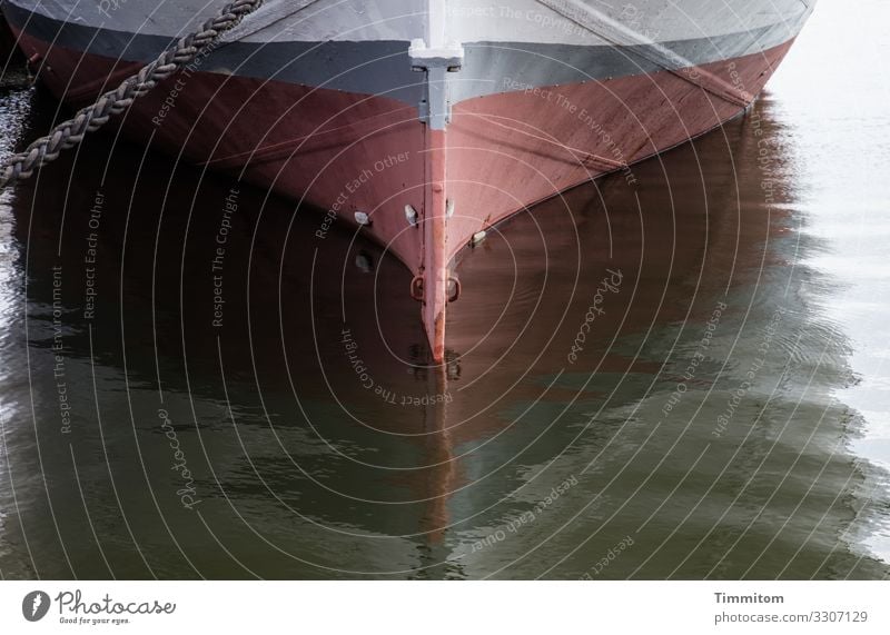 Gute Lage Ferien & Urlaub & Reisen Umwelt Wasser Ostsee Binnenschifffahrt Fischerboot Hafen Liegeplatz Holz warten ästhetisch blau grau grün schwarz weiß