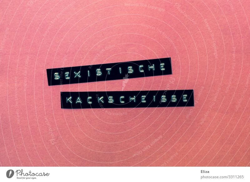 Schriftzug Sexistische Kackscheisse auf rosa. Feminismus. Sexismus. Emanzipation. sexistisch Schriftzeichen Macht kackscheiße gender Gleichstellung