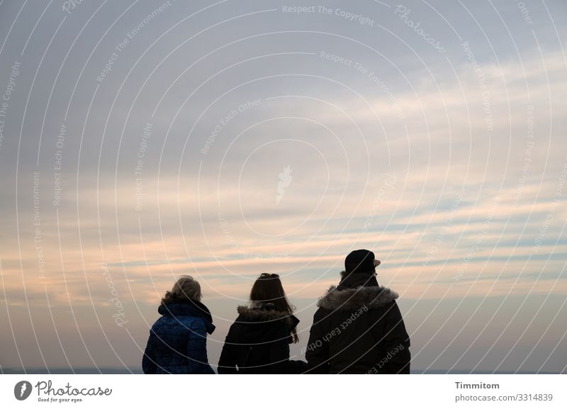 Gemeinsam farbig schauen Ferien & Urlaub & Reisen Mensch maskulin feminin 3 Umwelt Natur Himmel Wolken Schönes Wetter Bamberg Blick ästhetisch blau rosa schwarz