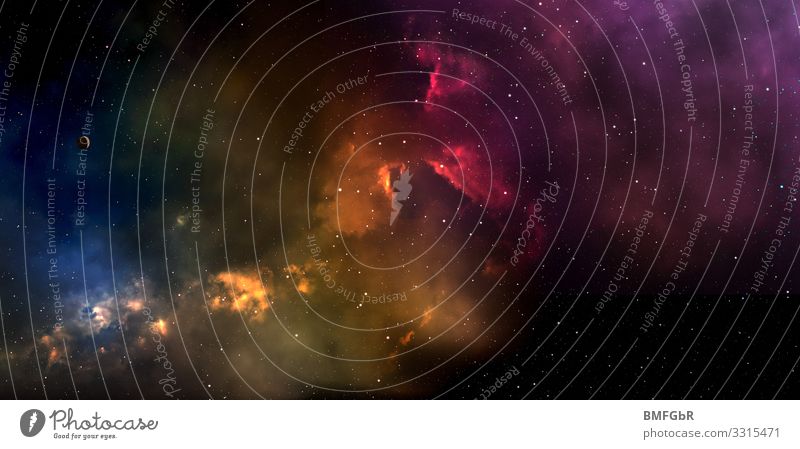 Fantastisches Weltall Medienbranche Werbebranche Kunst Kunstwerk Umwelt Natur Urelemente Wolken Gewitterwolken Nachthimmel Stern Horizont Klima Wetter Unwetter