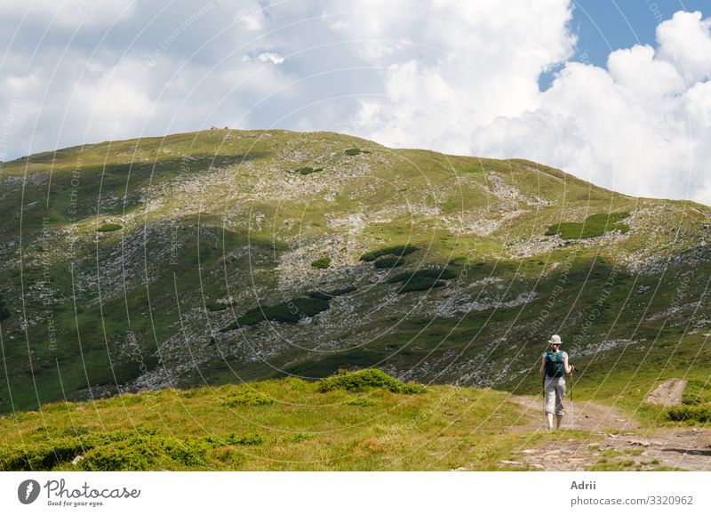 Das Mädchen ist mit dem Wandern beschäftigt. Freizeit & Hobby Ferien & Urlaub & Reisen Tourismus Ausflug Freiheit Berge u. Gebirge wandern Sport Klettern