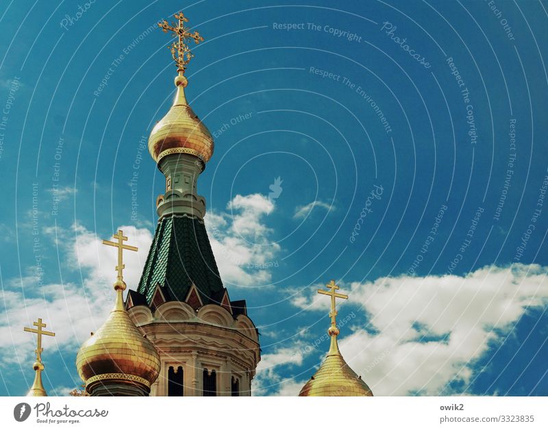 Wien, Russische Kirche Himmel Wolken Bauwerk Gebäude Kirchturm Zwiebelturm Sehenswürdigkeit Stein Metall Zeichen alt authentisch fest glänzend groß historisch