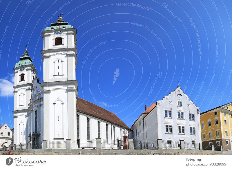 Bad Waldsee schön Tourismus Ausflug Sightseeing Städtereise Sommer Sonne Wetter Stadt Altstadt Architektur Sehenswürdigkeit Wahrzeichen Denkmal historisch blau