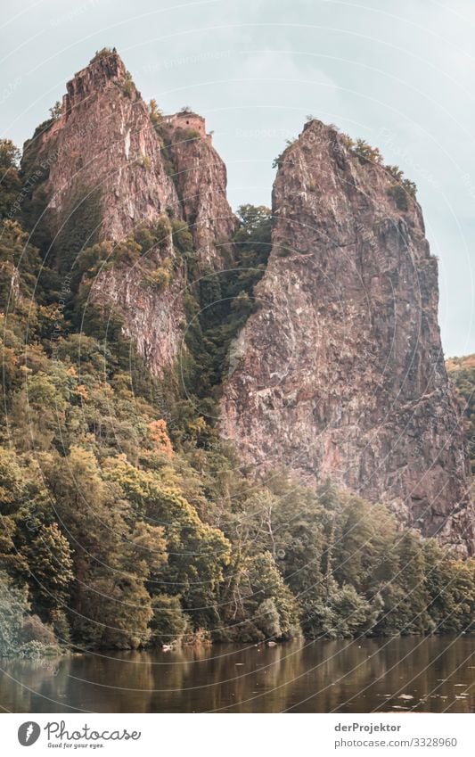 Felsen an der Nahe Panorama (Aussicht) Sonnenlicht Textfreiraum Mitte Textfreiraum links Urlaubsgrüße Naturwunder Fluss Flussufer Abenteuer Ausflug Tourismus