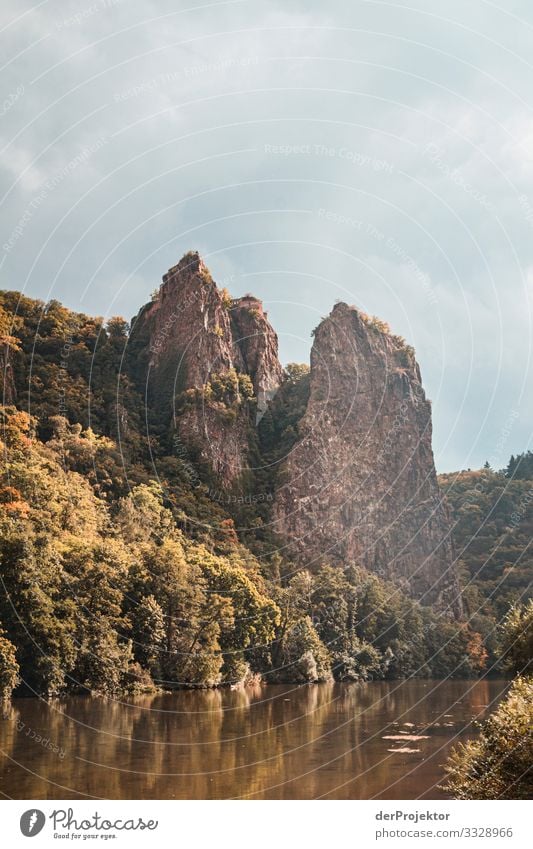 Felsen an der Nahe mit viel Himmel Panorama (Aussicht) Sonnenlicht Textfreiraum Mitte Textfreiraum links Urlaubsgrüße Naturwunder Fluss Flussufer Abenteuer