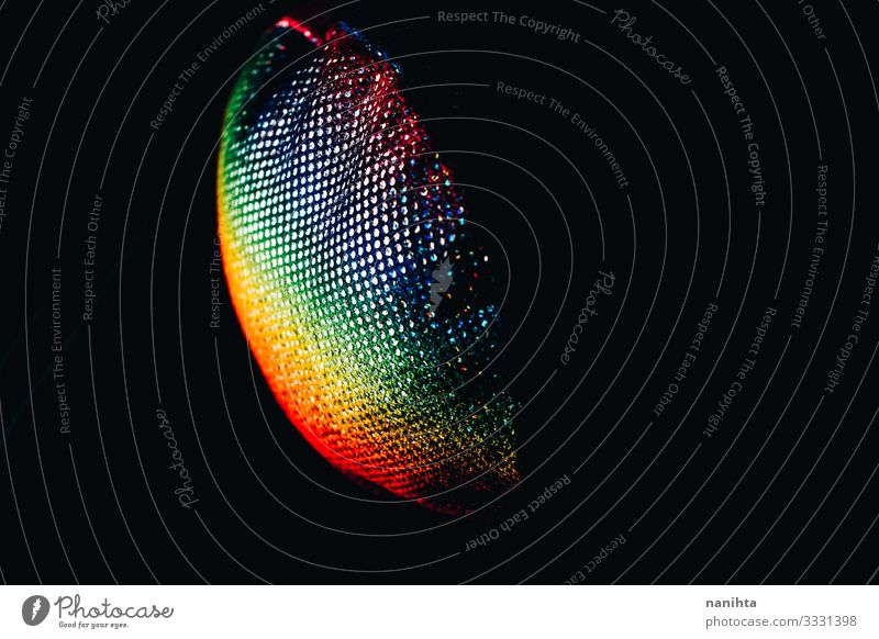 Abstraktes und farbenfrohes Bokeh-Bild Tapete verblüht außergewöhnlich dunkel mehrfarbig Farbe Konsistenz Regenbogen Glanz glühen intensiv Ressource merkwürdig