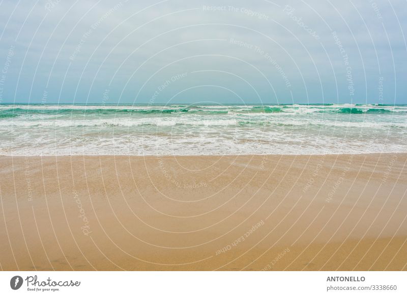 Strand an der chilenischen Küste bei Valparaiso Umwelt Natur Landschaft Sand Luft Wasser Himmel Wolkenloser Himmel Horizont Sonnenlicht Sommer Wellen Meer