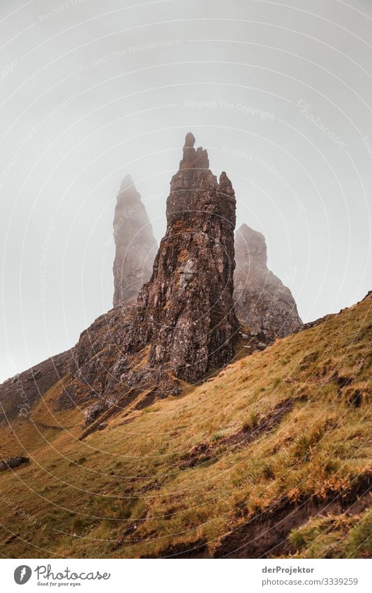 Old Man of Storr auf Isle of Skye Ferien & Urlaub & Reisen Tourismus Ausflug Abenteuer Ferne Freiheit Berge u. Gebirge wandern Umwelt Natur Landschaft Pflanze