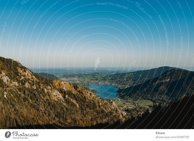 Schliersee vom Brecherspitz aus gesehen brecherspitze spitzing wandern panoroma berge natur bergsee wasser alpenvorland bayern aufstieg gebirge Aussicht