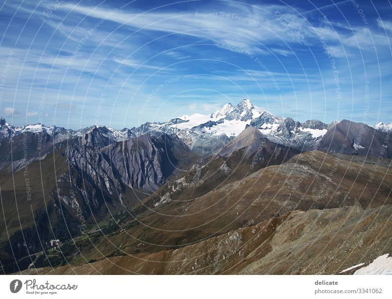 Berge alpenländisch Alpen Winter Schafe Urlaub Ferien Himmel Erholung Sport Sommer Landschaft Sonne Reise