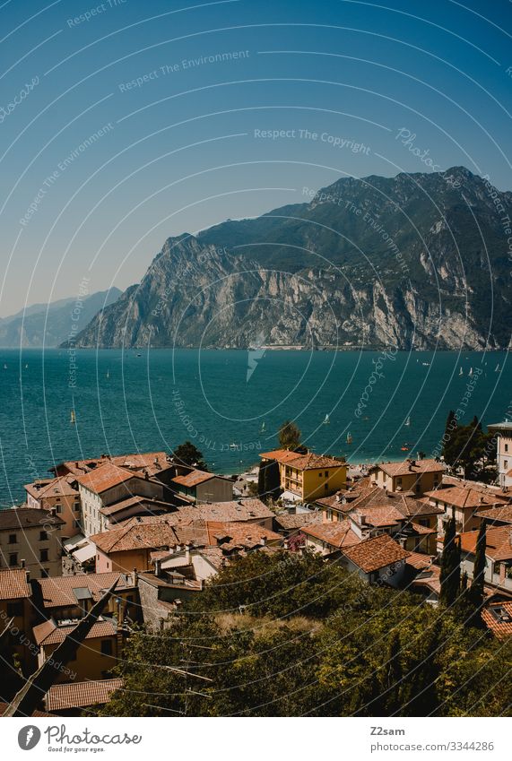 Torbole / Lago di garda Natur Landschaft Himmel Sommer Schönes Wetter Berge u. Gebirge See Dorf Kleinstadt natürlich blau Ferien & Urlaub & Reisen