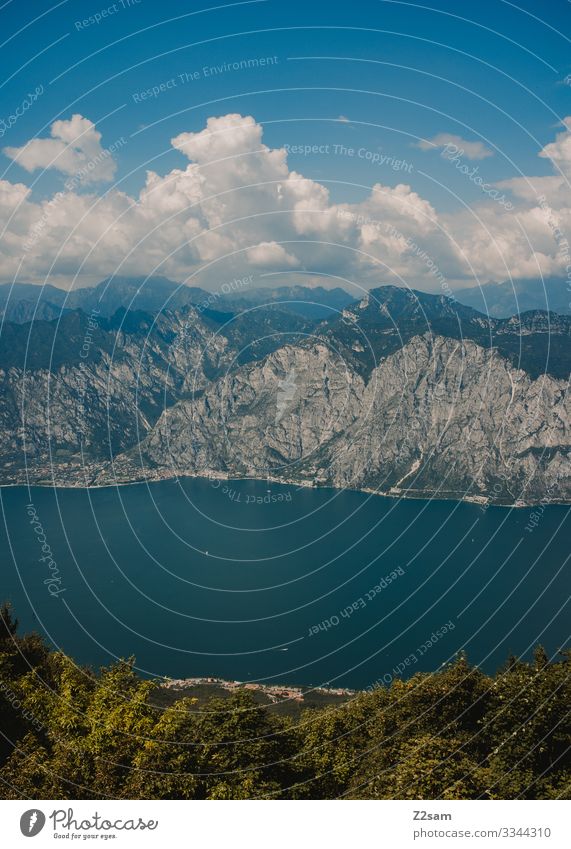 Bocca di Navene | Gardasee gardasee bocca di navene monte baldo berge Berge u. Gebirge Außenaufnahme Natur Landschaft Farbfoto See Italien Panorama (Aussicht)