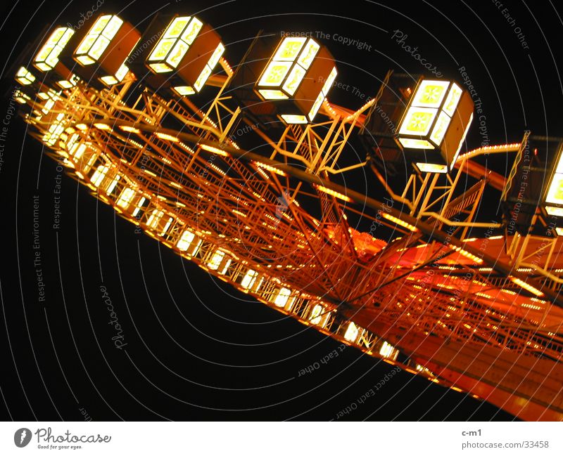 Riesenrad Jahrmarkt Nacht Licht Drehung Freizeit & Hobby Beleuchtung