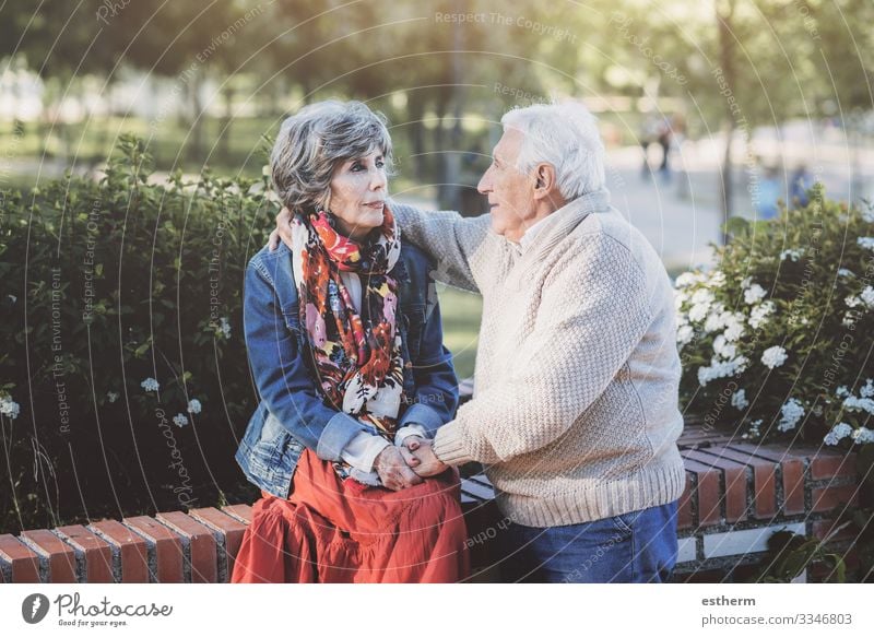 Porträt eines älteren Paares im Freien Valentinstag Hochzeit Ruhestand Mensch maskulin feminin Weiblicher Senior Frau Männlicher Senior Mann Großeltern