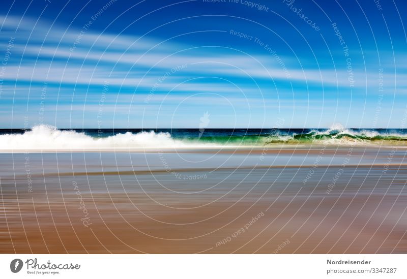 Tagtraum am Meer ostsee strand wellen unschärfe meer sonne sommer surreal gischt wind wasser urlaub ferien wild nordsee ozean küste maritim poster menschenleer