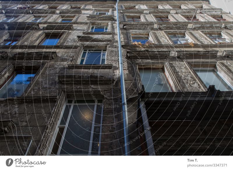 Prenzlauer Berg Stadt Hauptstadt Stadtzentrum Altstadt Menschenleer Haus Bauwerk Gebäude Architektur Mauer Wand Fassade Fenster Häusliches Leben Altbau