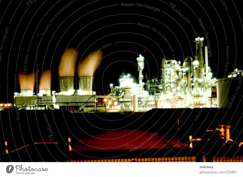 Industial Lights Langzeitbelichtung Fabrik Nacht obskur Raffinerie Industire Fabrik bei Nacht