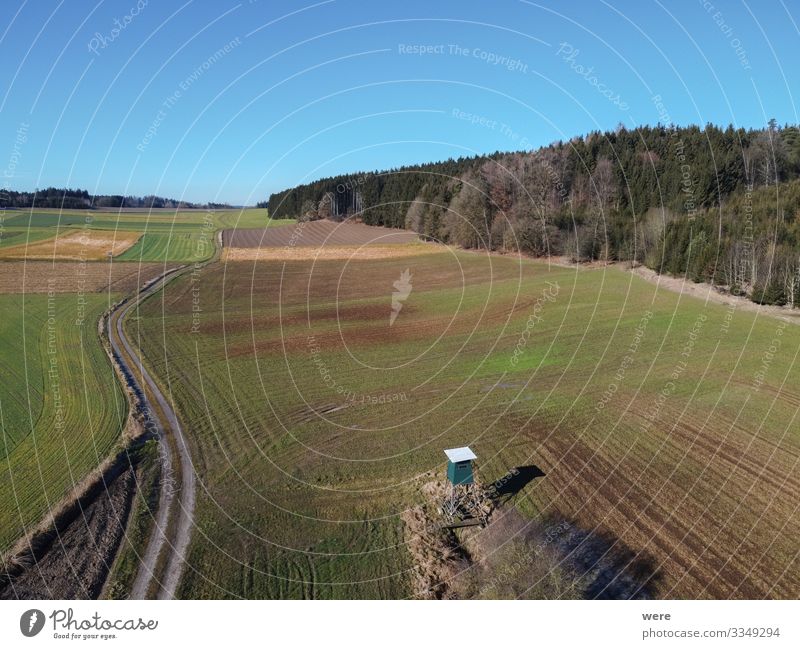 Aerial view of a dirt road between fields Landschaft Feld Wege & Pfade frei frisch Unendlichkeit Sauberkeit Area flight aerial view bird's eye view copter