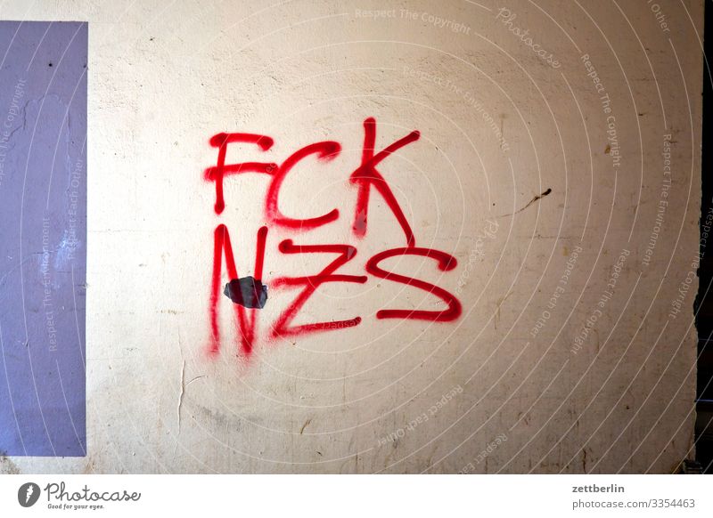 FCK NZS fuck nazis Faschist Nationalsozialismus Faschismus Antifaschismus Politik & Staat links linksextrem Parole wählen Wahlen motto Schriftzeichen Graffiti