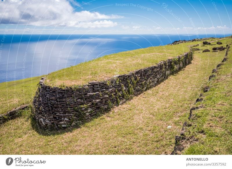 Die Heimat des zeremoniellen Dorfes Orongo exotisch Ferien & Urlaub & Reisen Tourismus Abenteuer Ferne Sommer Architektur Kultur Umwelt Natur Erde Wasser Himmel