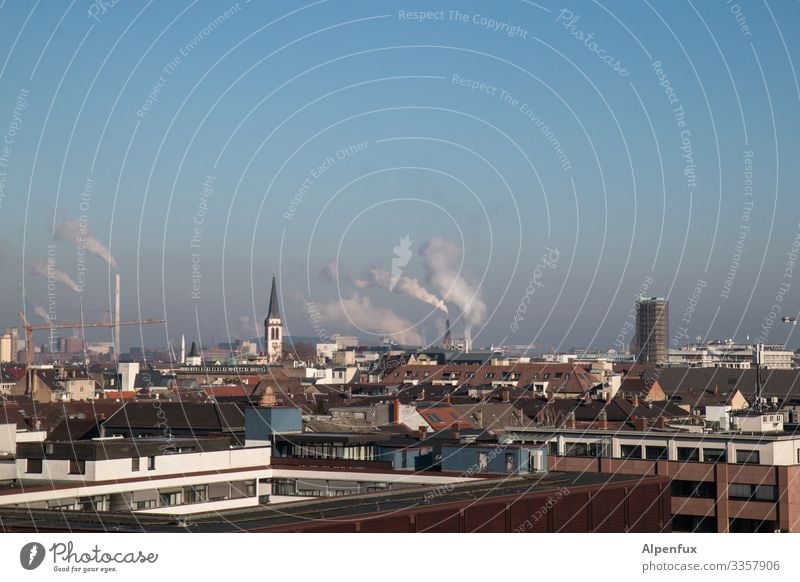 Klimawandel | Zutaten I Industrieanlage Farbfoto Außenaufnahme Menschenleer Tag Fabrik Umweltverschmutzung Umweltschutz Rauch Schornstein Energiewirtschaft