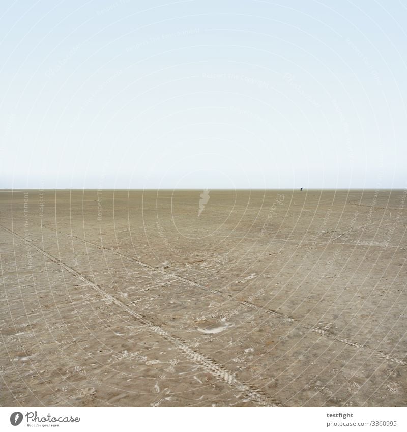 in der ferne liegt die würze strand nordsee watt wattenmeer natur weite minimalistisch ebbe sand schlick feucht grau menschen personen wetter klima klimawandel