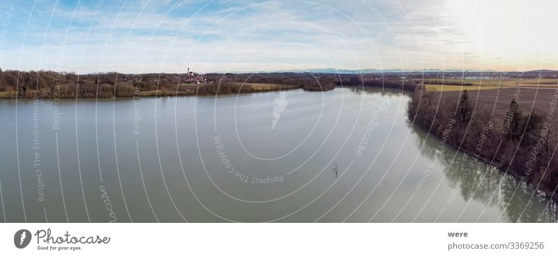 View over the Lech barrage 18 at Kaufering Natur groß Unendlichkeit bird sanctuary copy space fishing lake landscape natural no people pent-up power generation