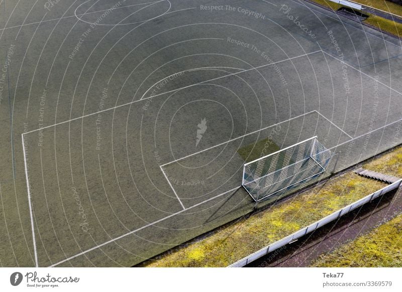 #Fußballfeld von Oben Sport Sportstätten Sportveranstaltung Fußballplatz Stadion ästhetisch Fußballtor Farbfoto Außenaufnahme Luftaufnahme