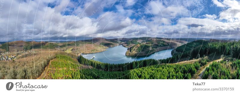 #Rothaargebirge Panorama Winter Umwelt Natur Landschaft Pflanze Baum Wiese Feld Wald Hügel Berge u. Gebirge Seeufer ästhetisch Panorama (Bildformat) Sauerland