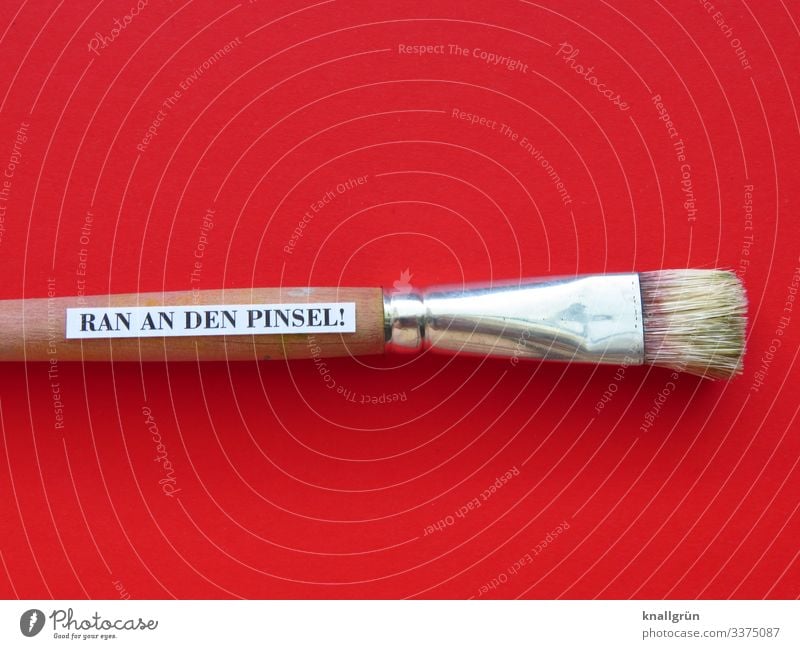 RAN AN DEN PINSEL! Freizeit & Hobby Pinsel Flachpinsel Kommunizieren machen braun rot silber Freude Begeisterung Neugier Beginn Erwartung Farbe Inspiration