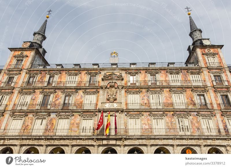 Geschmückte Fassade am Palza Mayor, Madrid, Spanien. Reichtum Leben Ferien & Urlaub & Reisen Tourismus Wohnung Haus Dekoration & Verzierung Stadt Stadtzentrum