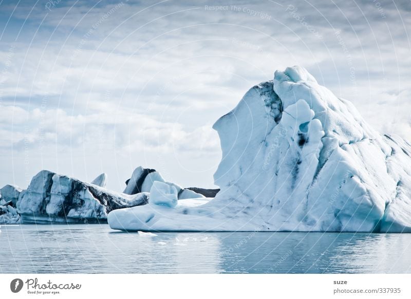 Eisheiliger Ferien & Urlaub & Reisen Meer Umwelt Natur Landschaft Urelemente Wasser Himmel Wolken Horizont Winter Klima Klimawandel Frost außergewöhnlich