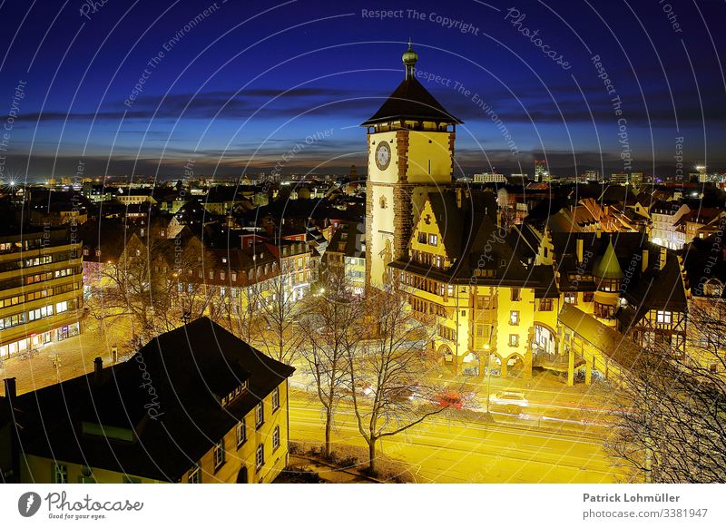 Blick auf Freiburg Ferien & Urlaub & Reisen Tourismus Sightseeing Städtereise Häusliches Leben Umwelt Himmel Freiburg im Breisgau Baden-Württemberg Deutschland