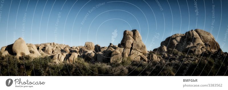 Panorama Felsengruppe im Joshua Tree National Park in USA Kalifornien Steinhügel Steinberg Felsengebilde Joshua Tree Park Amerika united states of america