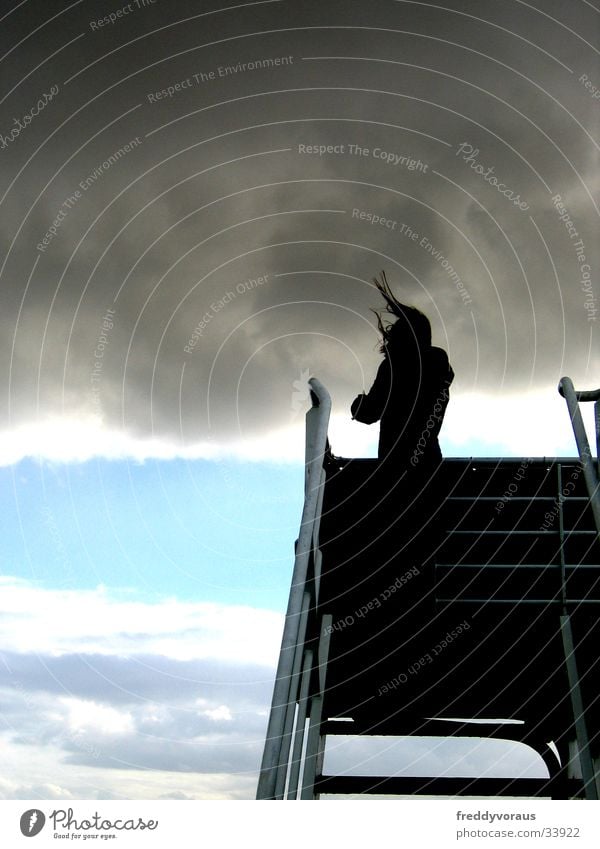 haare im wind Wolken Wasserfahrzeug Sturm Gewitter Treppe Wind