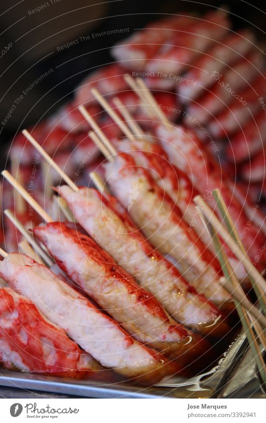 Straßenessen Farbfoto Lebensmittel lecker Fastfood Snack Ernährung Japan frisch