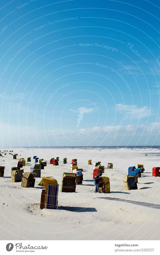 JUIST Juist Deutschland Insel Strand Strandkorb mehrfarbig Ferien & Urlaub & Reisen Reisefotografie Reiseroute Nordsee Paradies Idylle Erholung Natur Küste