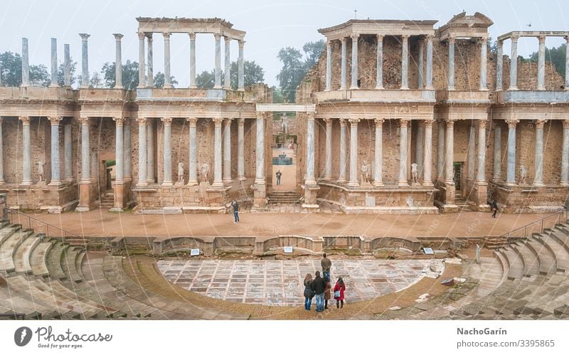 Erstaunliches altes römisches Theater in Merida, Spanien Erbe unesco Wahrzeichen merida Römer Architektur Kultur reisen antik Ruine Schauplatz Europa Tourismus