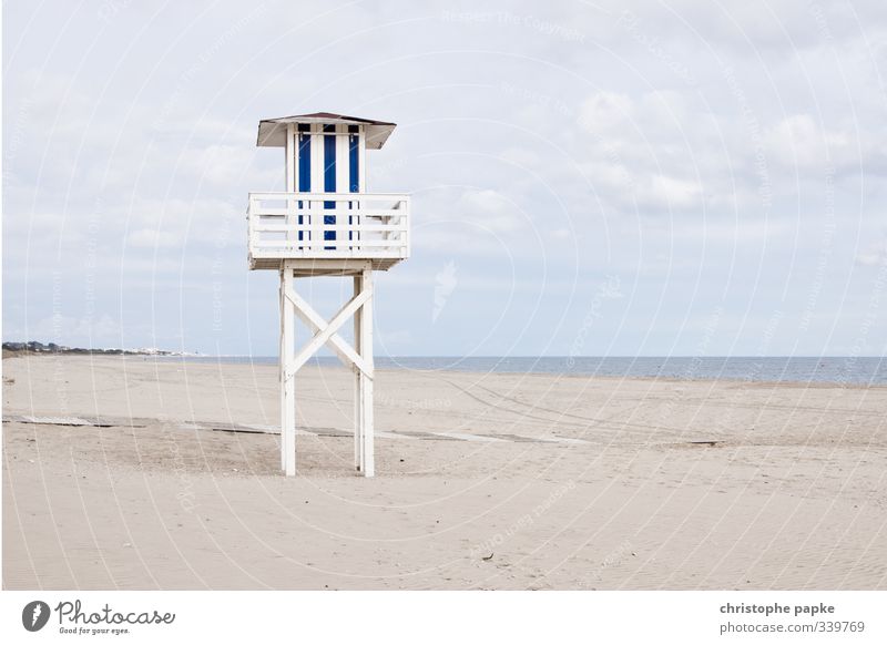 Baywatch Ferien & Urlaub & Reisen Himmel Wolken Küste Strand Meer Atlantik Menschenleer Hütte Hochsitz beobachten stehen Einsamkeit Costa de la Luz Spanien