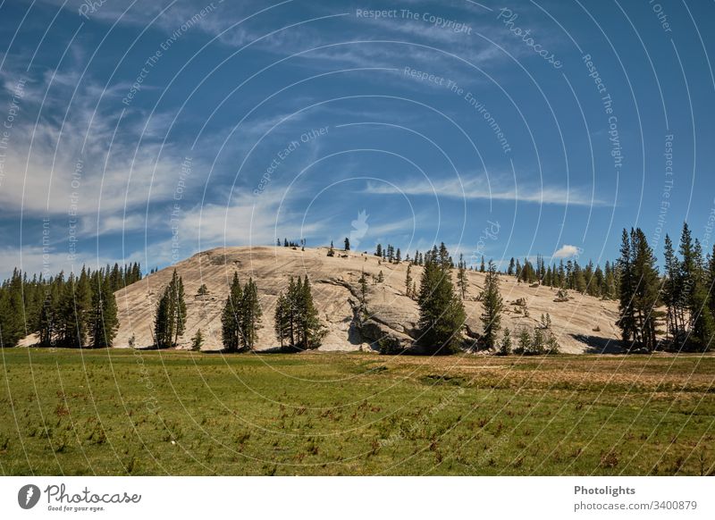 Tioga Pass - Yosemite NP - Granitfelsen Außenaufnahme Berge u. Gebirge blau Schönes Wetter Himmel Farbe Klettern Natur Farbfoto USA Inspiration einzigartig