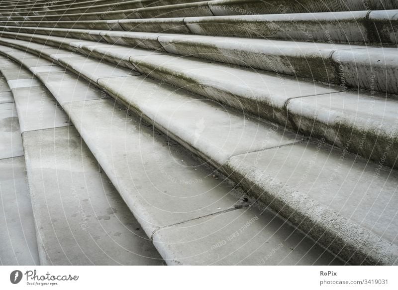 Abstrakte Treppen in Hamburg. Treppenhaus staircase Stufen Stein Farbe Sicherheit öffentlich public Architektur modern rope Beleuchtung steps Beton Bauwerk