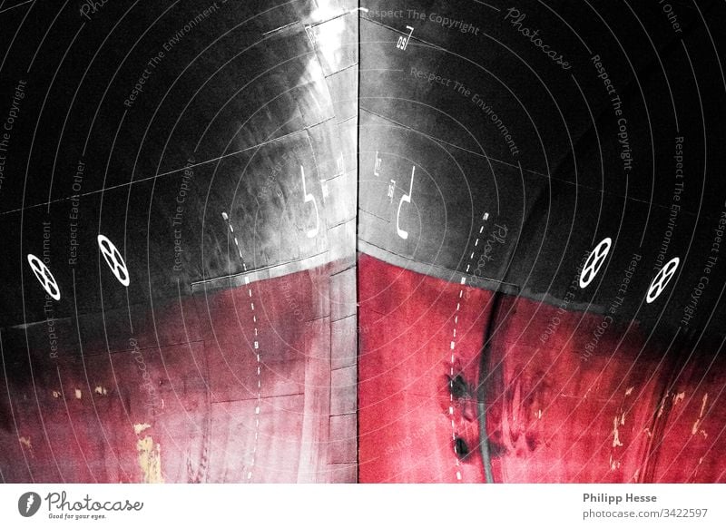 Schiffsbug Schleife Stahl Containerschiff Gefäße