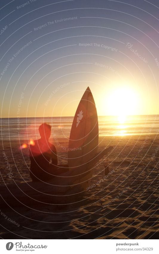 Sunset Beach Strand Meer Sonnenuntergang Surfen Surfer