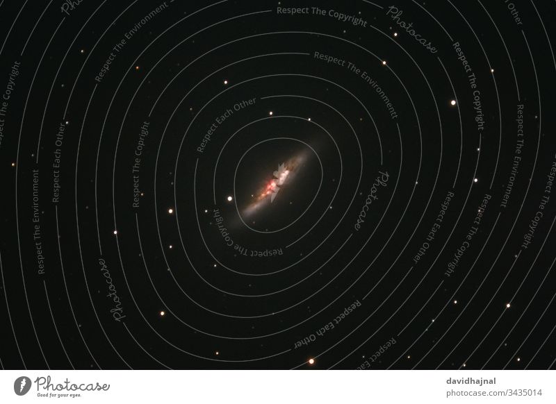 Die Zigarrengalaxie Messier 82 im Sternbild Großer Bär von Mannheim aus fotografiert. NGC 3034 M82 Galaxie Ursa Major Deep Sky Nacht Himmel Milchstrasse