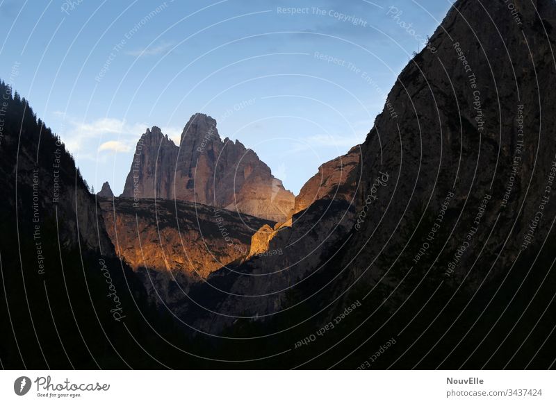 Unterwegs in Italien Dolomiten Berge u. Gebirge Aussicht Abend Sonnenuntergang Drei Zinnen Südtirol